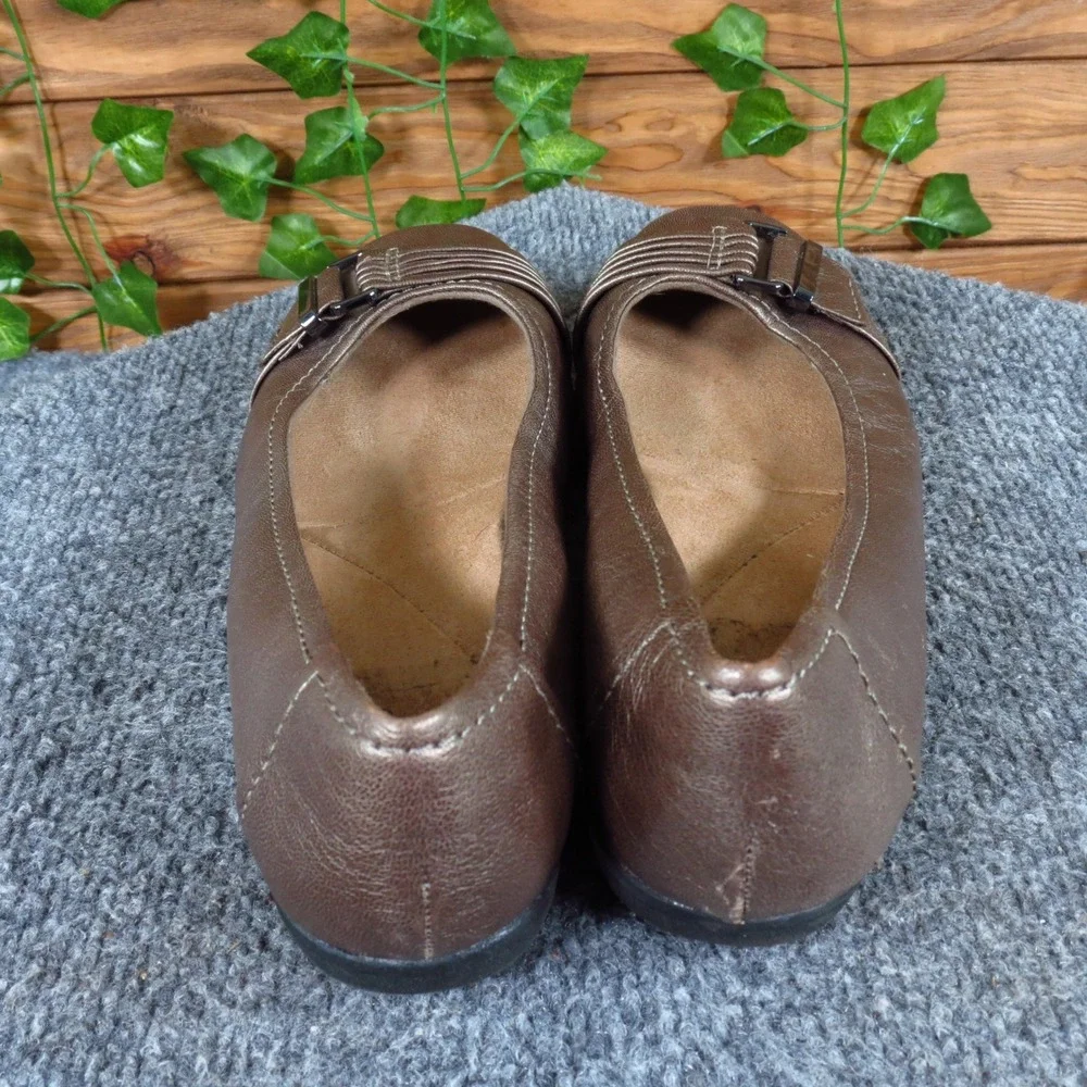 Clarks Propose Pixie 2 Women‎ Shoe Flat 6.5 Wide Casual Comfort Pewter Metallic